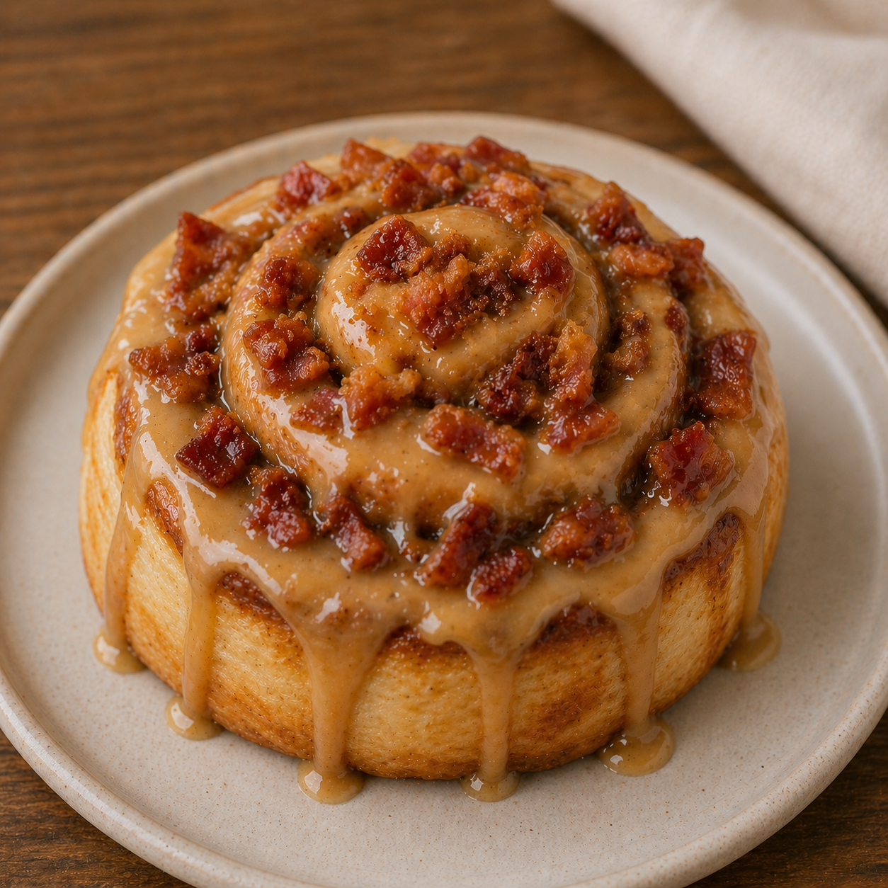 Maple bacon cinnamon roll